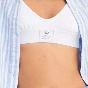 Aerie Strappy Voop "Lets' Get Lost Together" Bralette - Size Large in Black